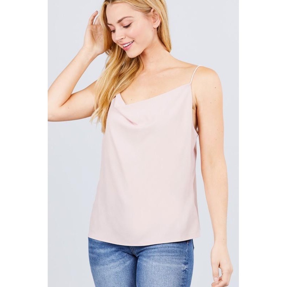 Cowl Neck Cami-Blush